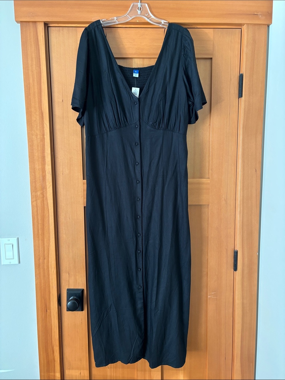 Old Navy Black Button-Front Maxi Dress